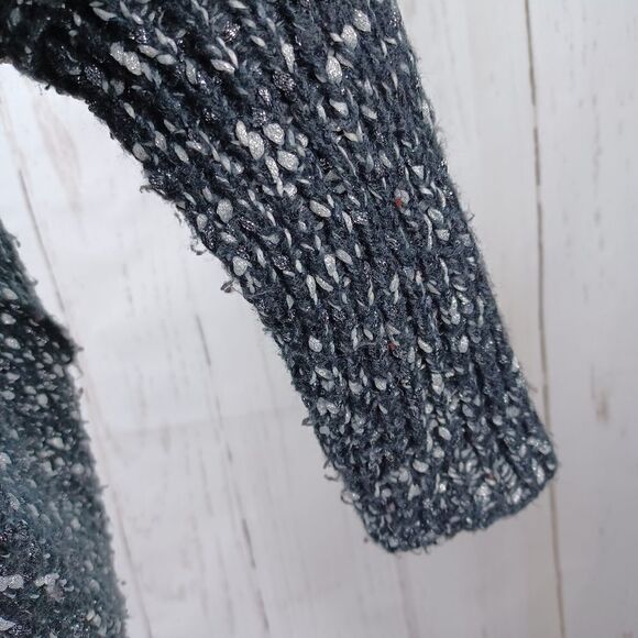 ‼️final must bundle‼️ Jennifer Lopez Grunge Knit Sweater Black Metallic - Picture 11 of 11